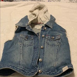 Sleeveless jean denim jacket vest